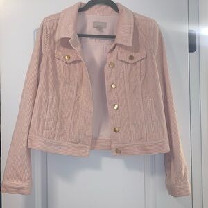 Women’s Loft Pink Corduroy Jacket Size Small with Gold Buttons